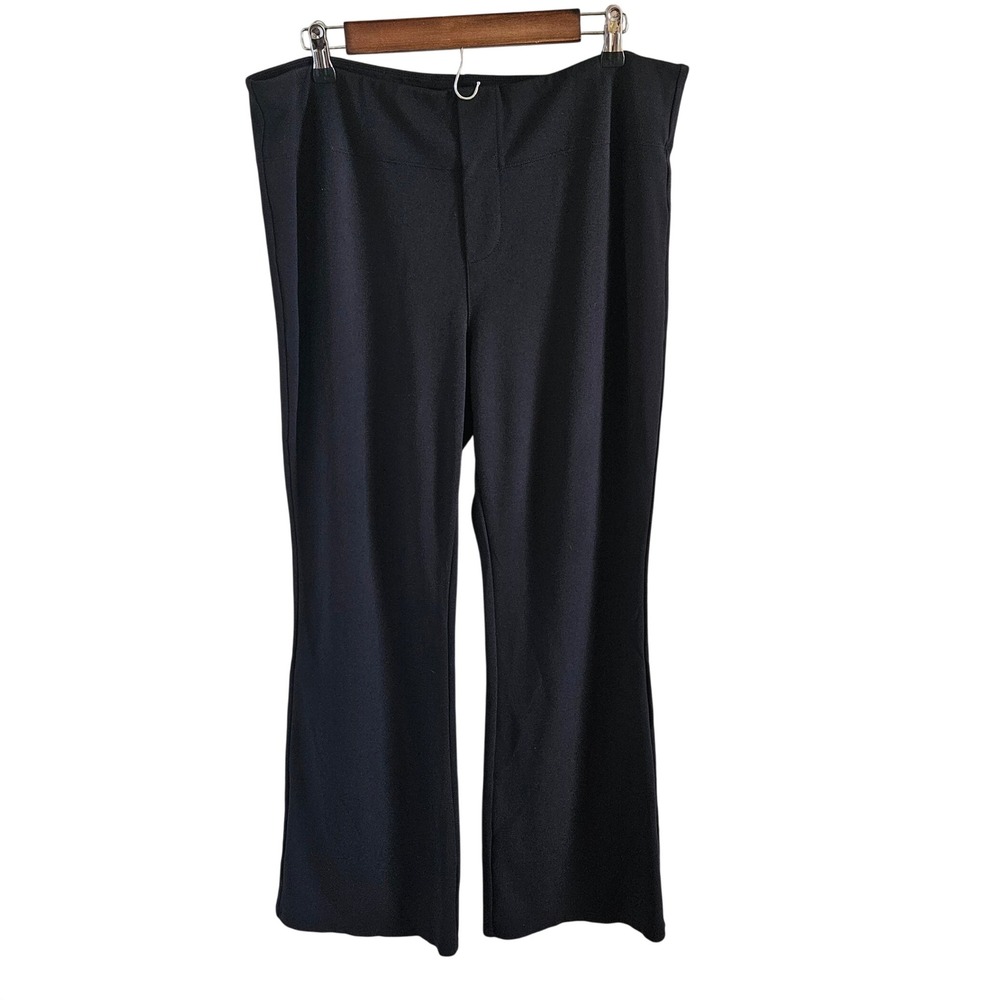 Halara Black High Waisted Wide Leg Work Pants Faux Fly Plus Size 1X Regular